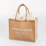 Santa Barbara coordinates jute tote