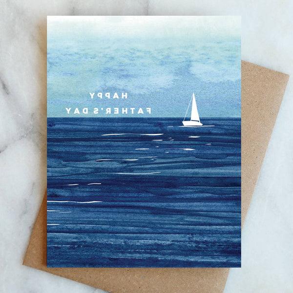 Happy Fathers Day Sail Boat Note Card