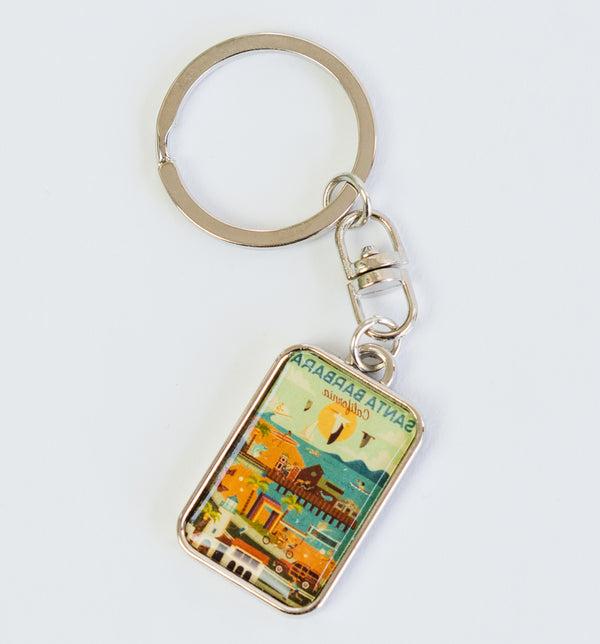 Santa Barbara Scene Keychain