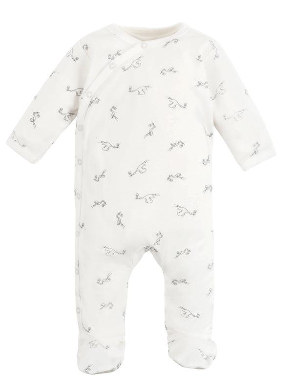 Stork Side Snap Footie in Organic Cotton