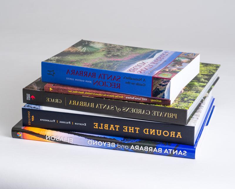 Stack of local Santa Barbara books