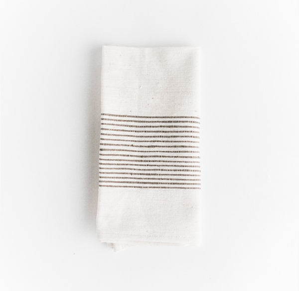 Riviera Napkin: Natural with Grey