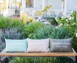 Santa Barbara Latitude / Longitude Pillow in Teal