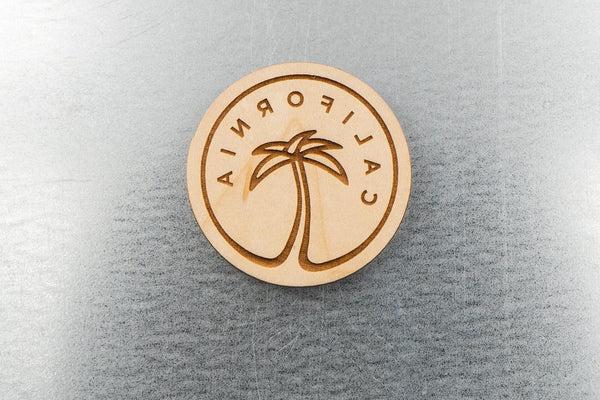 California Palm Tree Wood Magnet