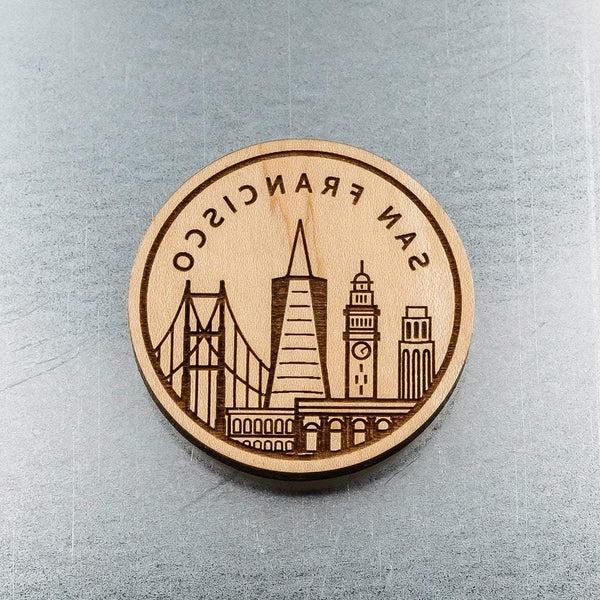 San Francisco Skyline Wood Magnet