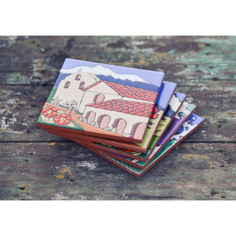 Santa Barbara Mission Tile Trivet Coasters & Trivets - Pacific Blue Tile, The Santa Barbara Company - 3