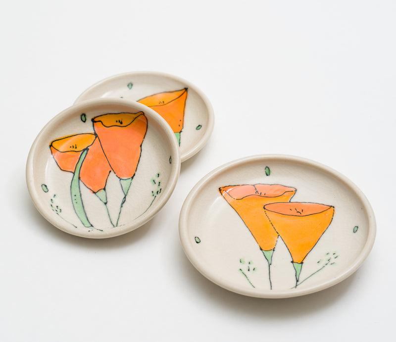 Ceramic Poppy Plates