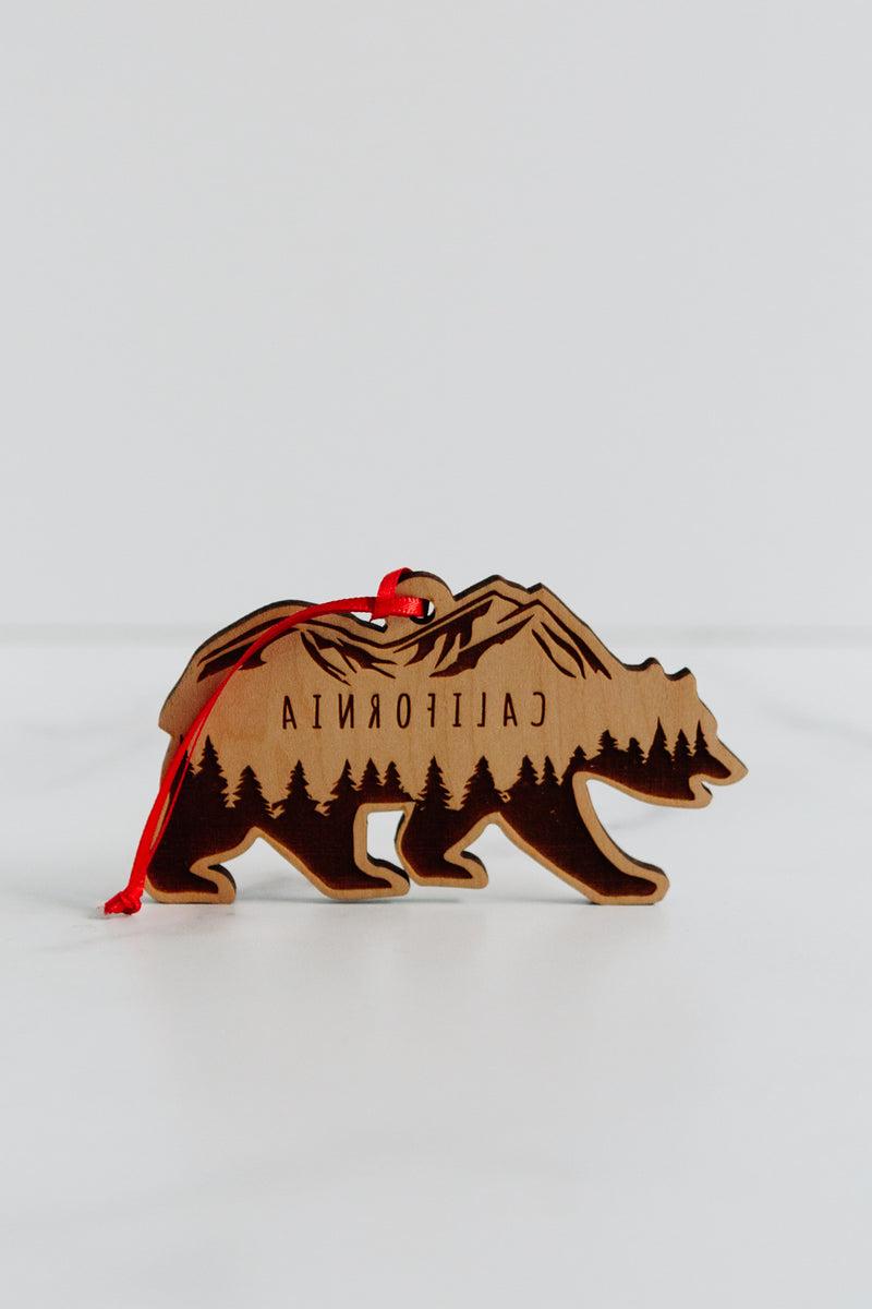 California Bear Wood Ornament