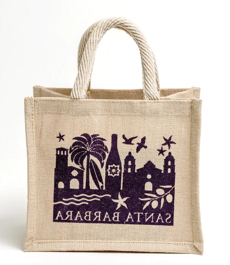 Santa Barbara skyline canvas tote with rope handle